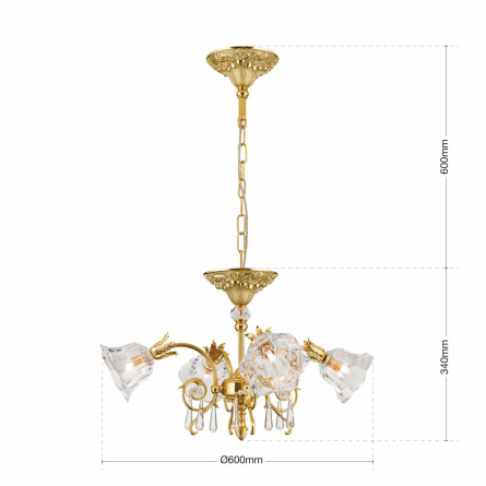 Подвесная/Потолочная люстра Orion La Boheme LU 2392/4 gold/479 Schliff фото 6